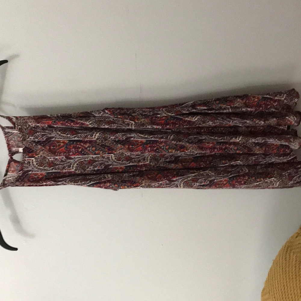 Patterned halter/high neck dress